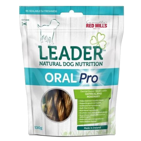 connolly's red mills leader natural dog nutrition oral pro gluten free dental sticks with no added artificial colours and sugars for dental health